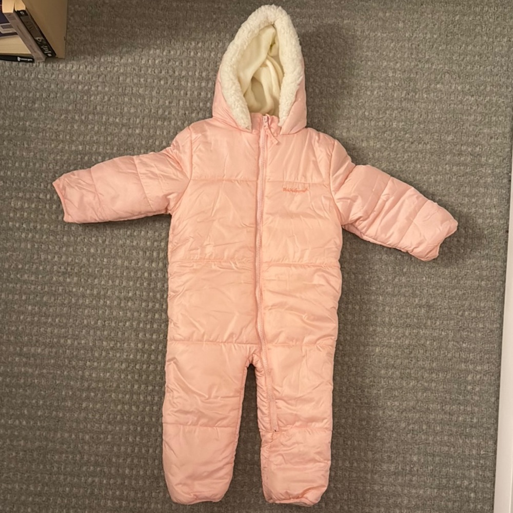 Pink Hooded Baby Snowsuit